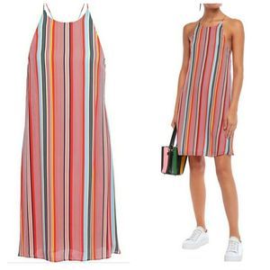Alice + Olivia Kalia Striped Halter Tie-Back Dress